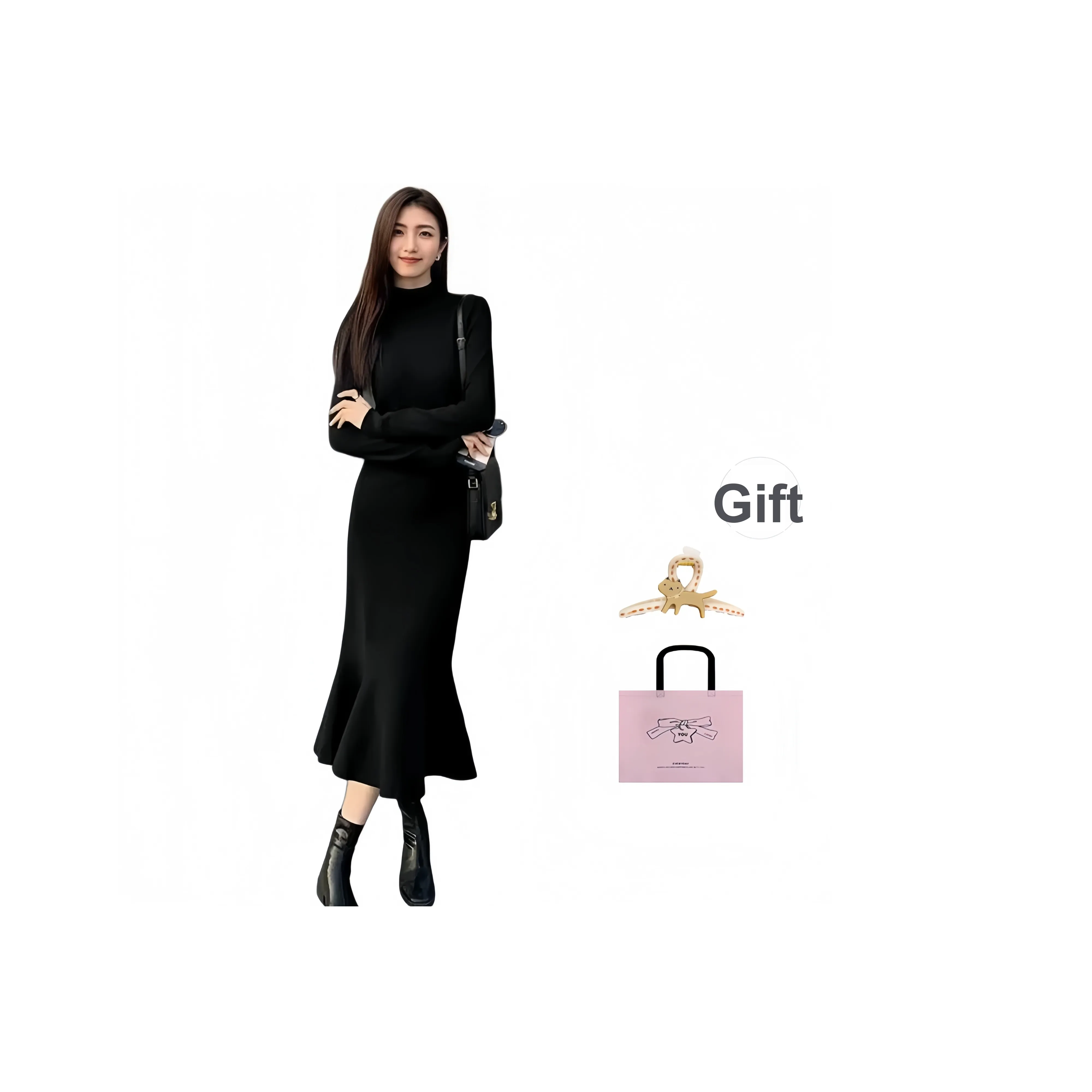 EVPGB Длинное платье с длинными рукавами женское