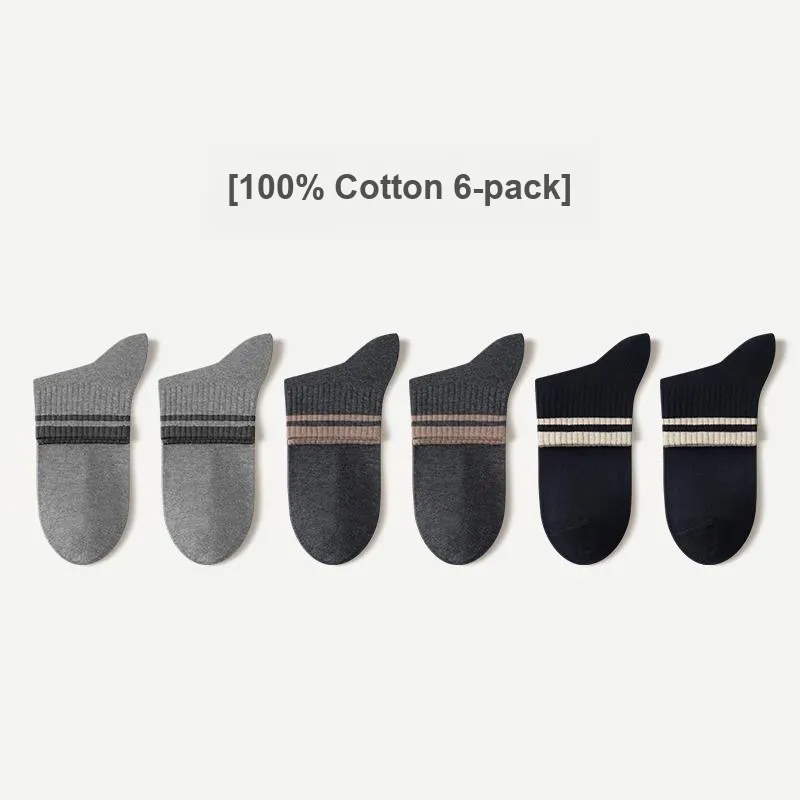 H YXIANG Mid Calf Socks Unisex 6 Pack-13