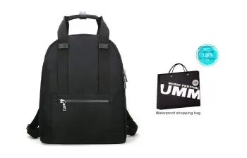 UMM Nylon Fabric Laptop Bag Business Backpack Men's Black