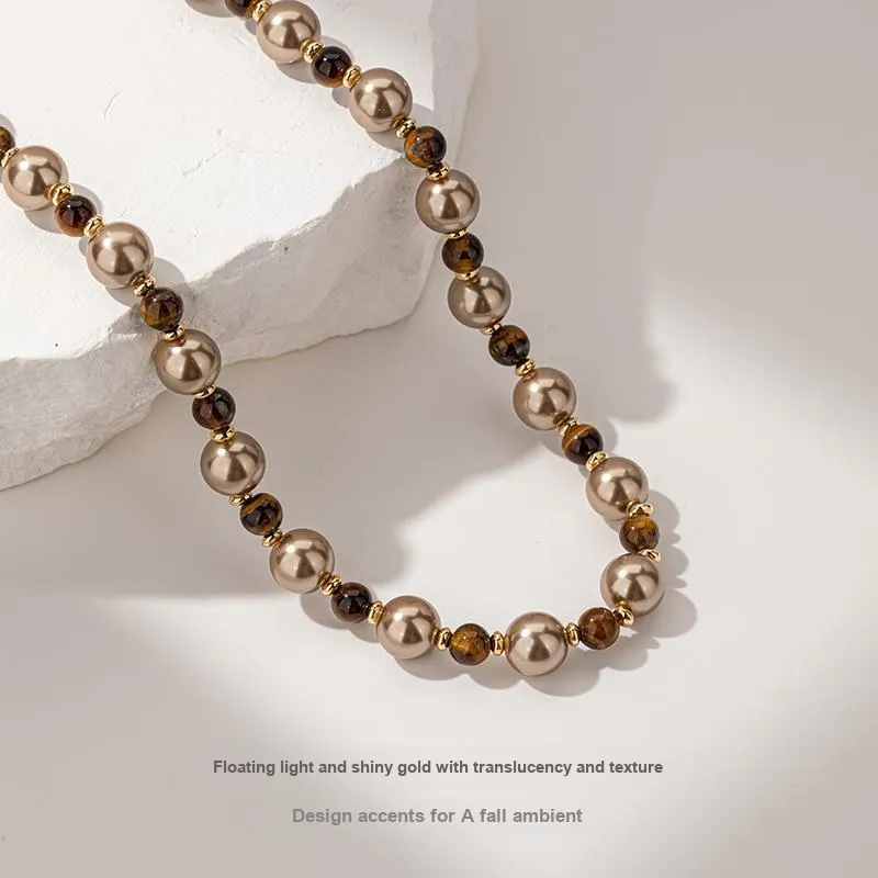 Encounter Gift Tiger's Eye Stone Necklaces Women's-4