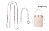 Pink Leather Silver Plate Buckle 100cm+Handheld Pearl Infinity Clasp Silver 32cm