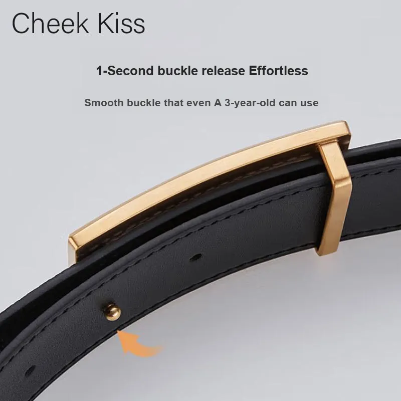 Cheekkiss Top Grain Cow Leather Belts Men's 3.8cm-5