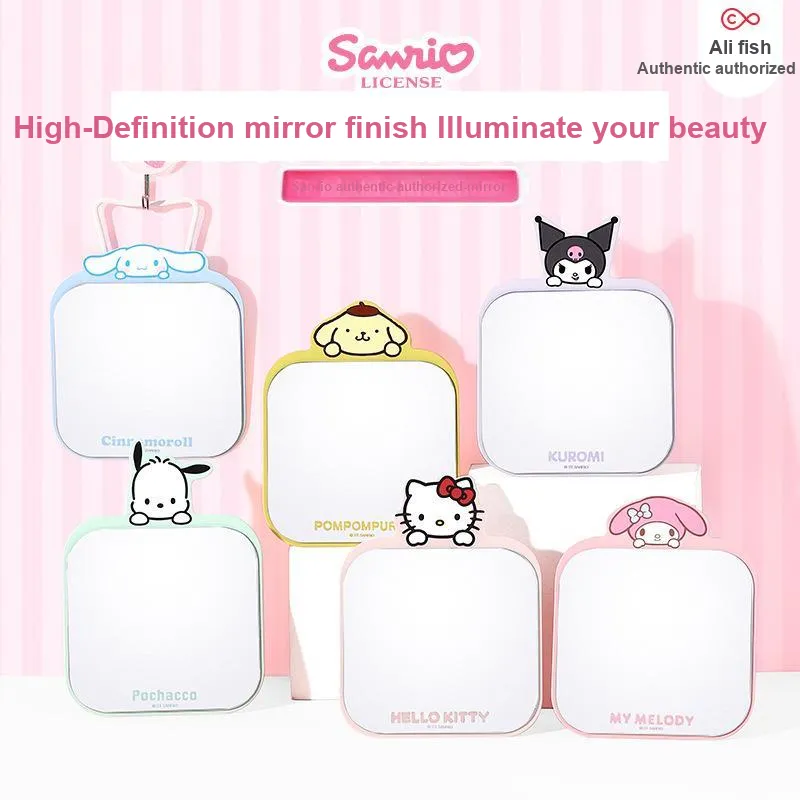 ALL SERIES x Sanrio Cartoon Iron Metal Mirror Comb Set Dormitory Essentials Dormitory Home Use Bedroom Desktop-1