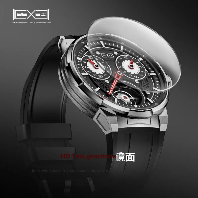 BEXEI Owl Series Illustrated Book Concept Automatic Mechanical Movement Watch Men's Watches Black Dial-3