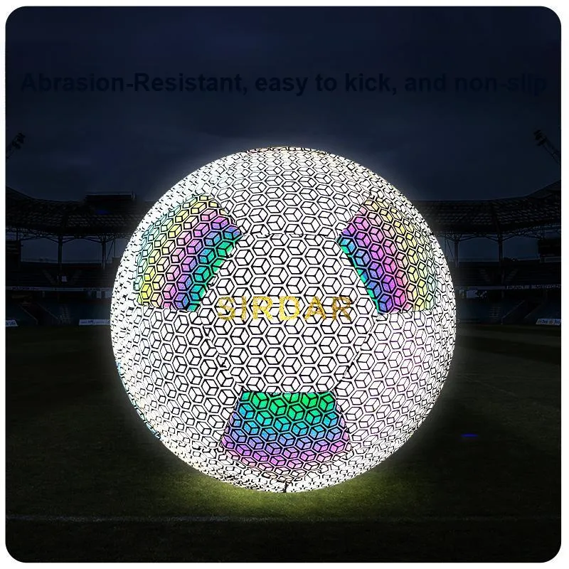 MARBURY Reflective Luminous Series Size 4 Size 5 Soccer PU Seamless Thermal bonding Unisex Silver White-6