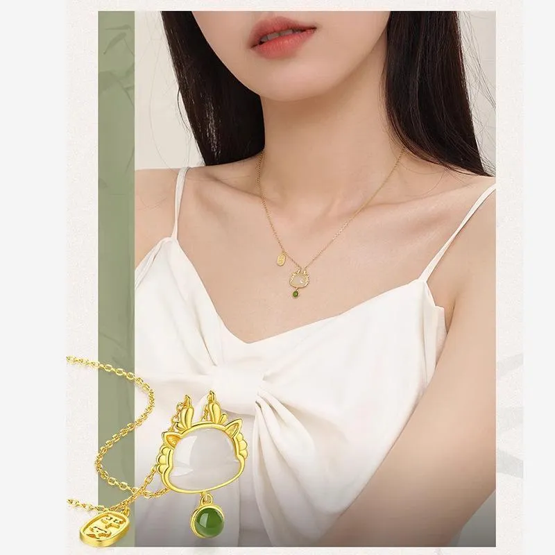 Happy Tide 925 Sterling Silver Necklaces Women's Gold-3