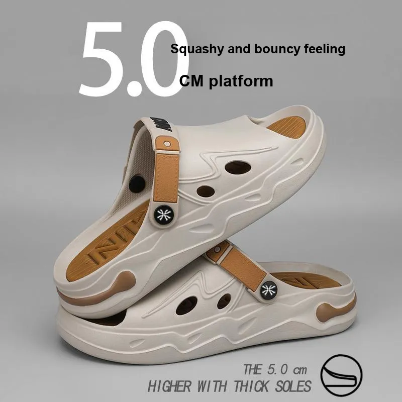 YUZHAOLIN Beach Sandals Men Black Orange Khaki Brown-12