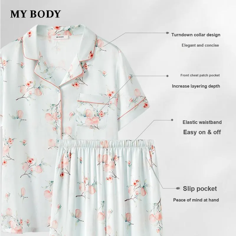 MY BODY Pajama Set Women's Peach Oolong-2