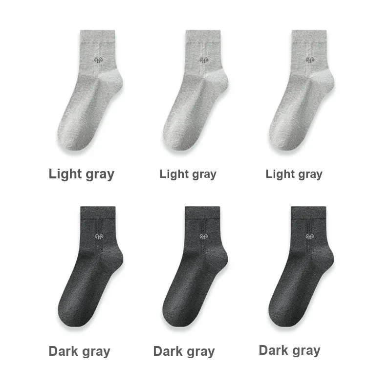 H YXIANG Mid Calf Socks Men's 6 Pack-25