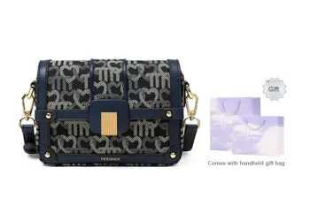 Teenmix Canvas Small Square Bag, Crossbody Bag, Shoulder Bag Trumpets Women's Dark Blue