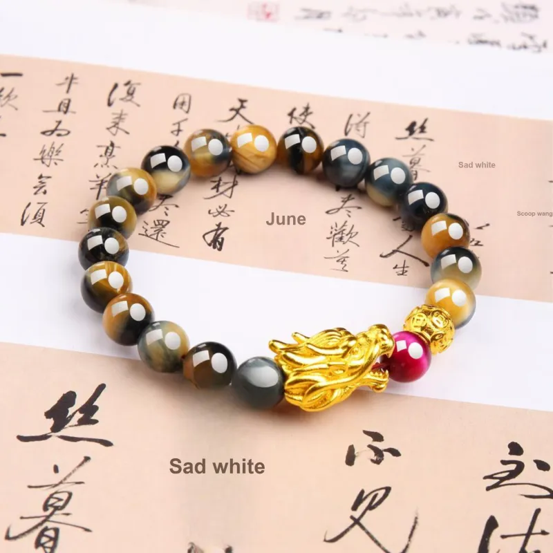 EADDA JEWELRY Tiger's Eye Stone Bracelets Unisex-1