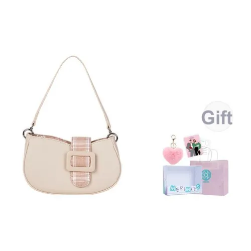 MERIMIES Vegan Eco Friendly Кожа Винтаж Модный Повседневный Универсальный Плечевая сумка Женская Кремово-желтая