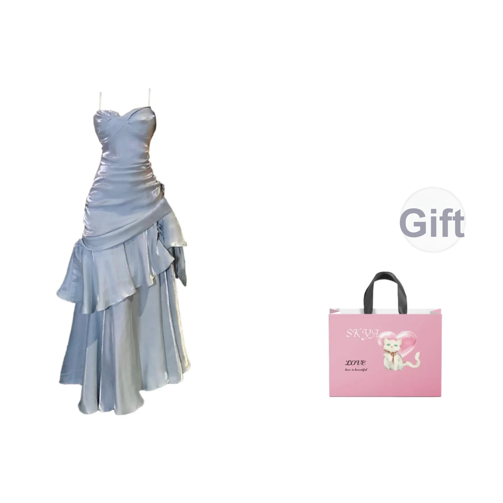 SKYA Slip Платье Женское Туманный Лед Синий