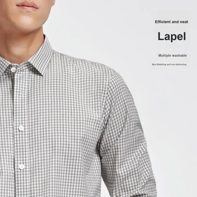 GOLDLION Shirt Men's Gray Plaid-1