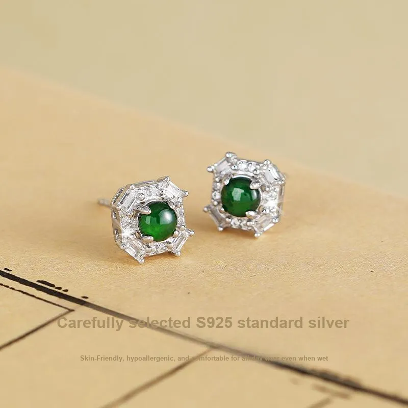 JITAIXIANG Ice Glutinous Stud Earrings Women's-2