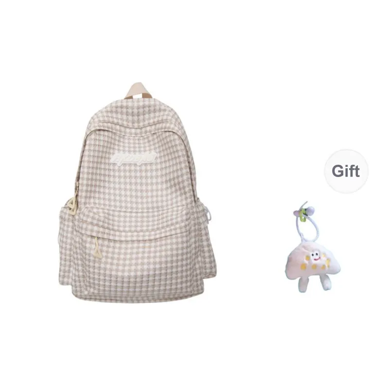 URBAN FOREST Nylon Backpack Unisex Red/Blue/Ecru/Black-12