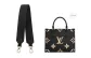 3.8cm Wide Black Litchi Grain Gold-Tone Lock 65cm