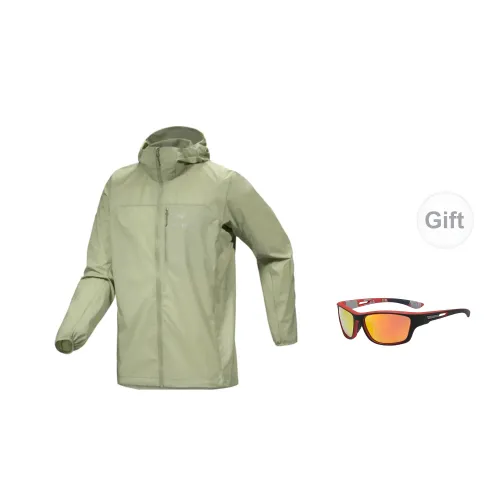 Arcteryx Squamish Windbreaker Jackets Men Tiger Tail Grass Green+Free Eyeglasses