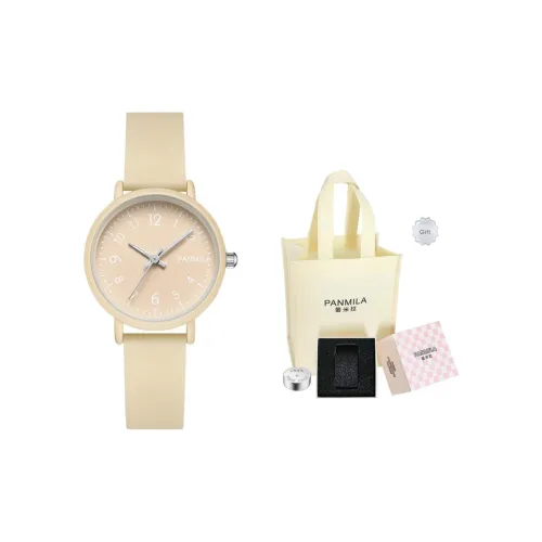 Fanmilla Кварцевый механизм силиконовый ремешок женские часы бежевый циферблат