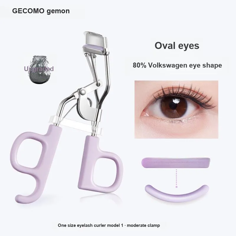 GECOMO One Click Flower Eyelash Curler+Oil Absorbing Paper Combo, Built in Mirror Powder Puff, Makeup Tool-1