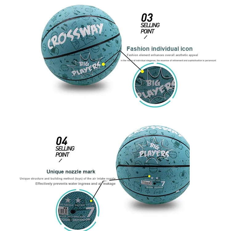 CROSSWAY PU Basketball Size 5 Size 6 Size 7 Training Women's-1