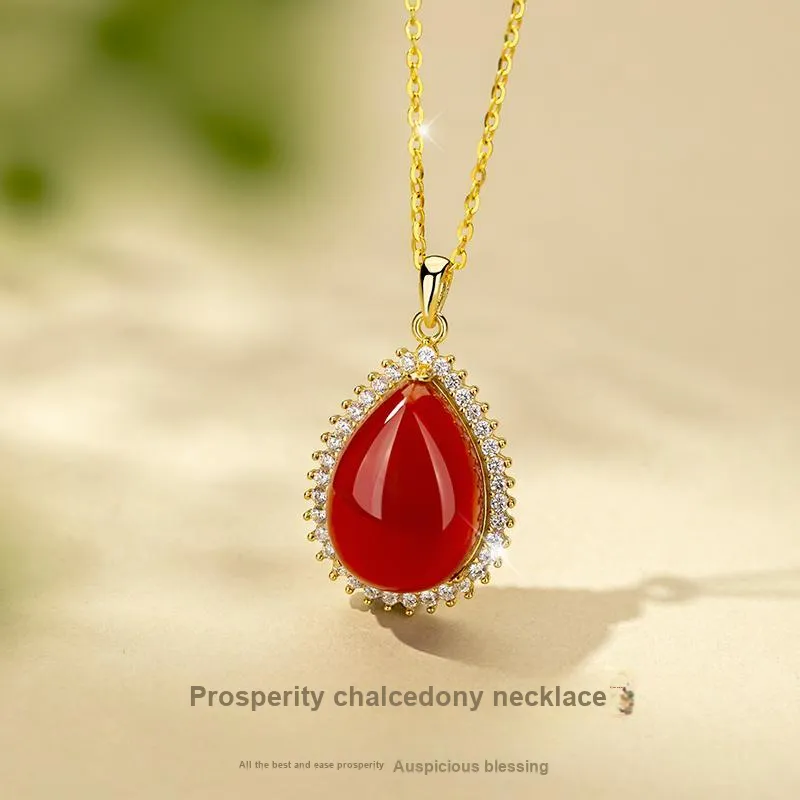Encounter Gift Natural Chalcedony Jade Necklaces Women's-1