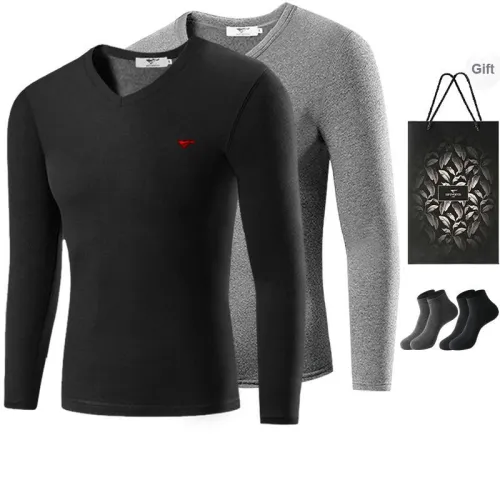 SEPTWOLVES Thermal Tops Men's 2 Pack+Shopping Bag