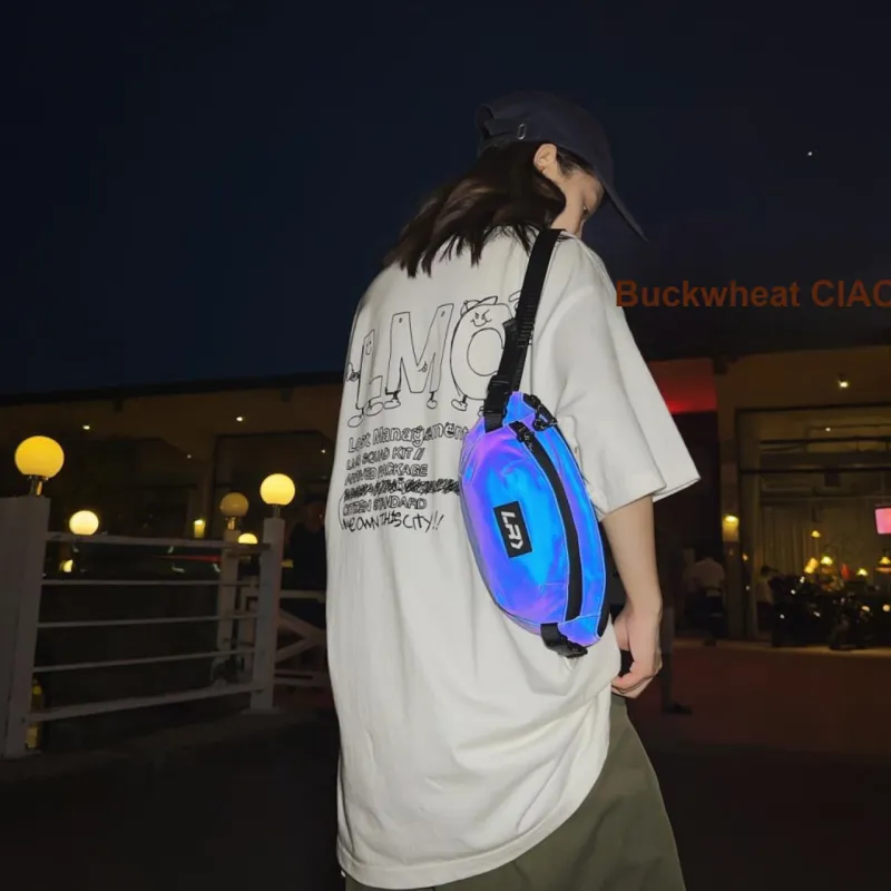 MOK Nylon Sling Bag Regular Unisex Reflective Blue-1