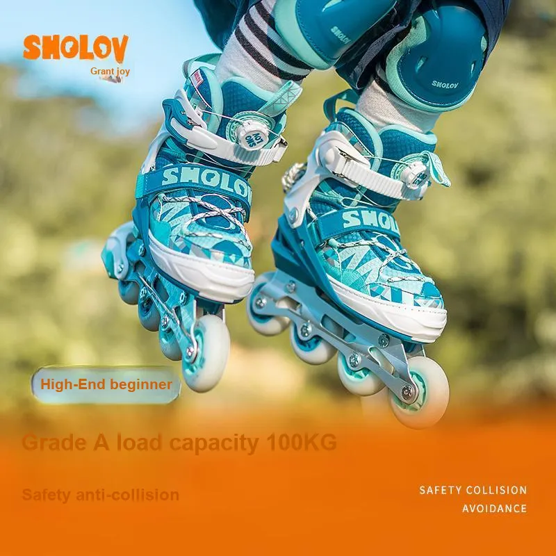 SHOLOV Inline Skates Aluminum Alloy Knife Rack Beginner Roller Skate Class Kids' Size Adjustable-4