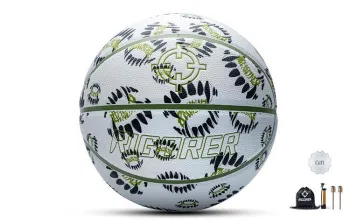 RIGORER Monster Series PU Basketball White Green Size 7 Training Unisex