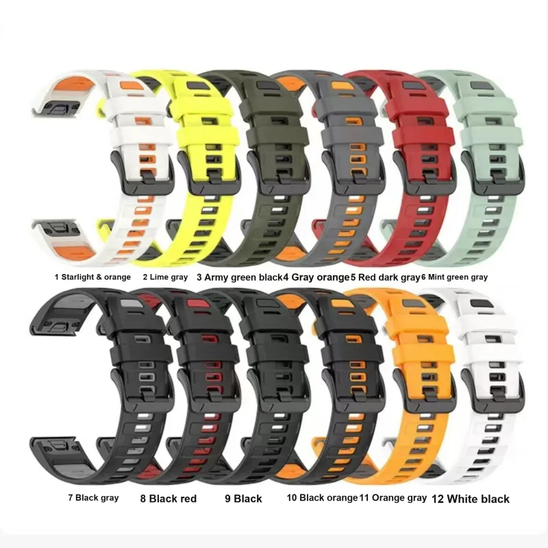 CHRROTA Watch Band Garmin Compatibility Silicone Material-2