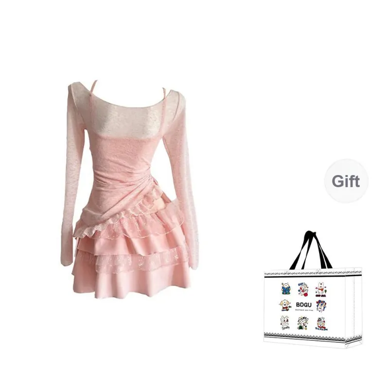 BDGU Long Sleeved Dress Women's Pink-1