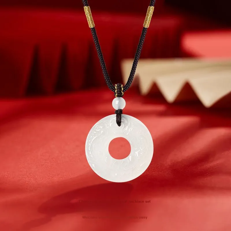 JINLIUFUJIXIANG Natural Obsidian Jade Necklaces Unisex-8