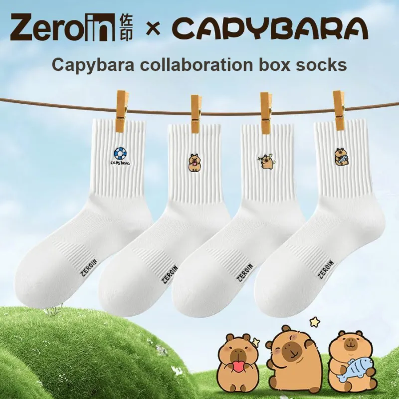 ZEROIN Mid Calf Socks Unisex Box 4 Pack-1