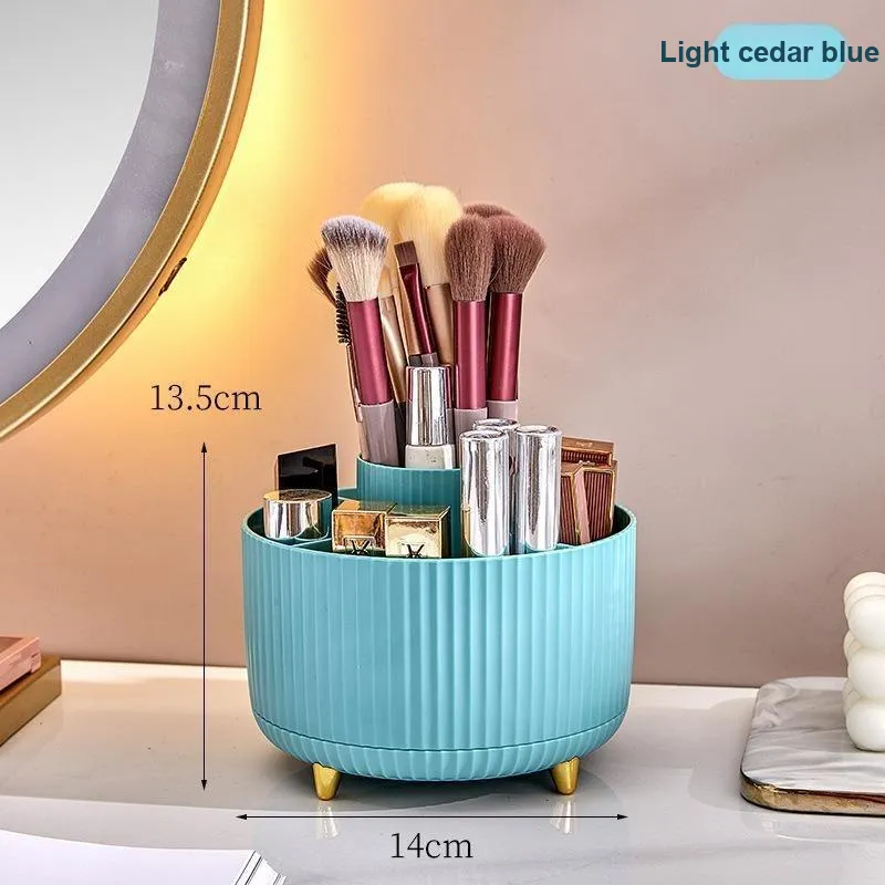 ZHIYIN Skincare Storage Box Rotating, Makeup Brush Holder & Bucket, Desktop Lipstick & Eyeshadow Cases Make up Tools-5