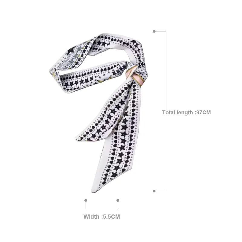 Fabric Silk Scarf Bag Strap Women's Multicolor-8
