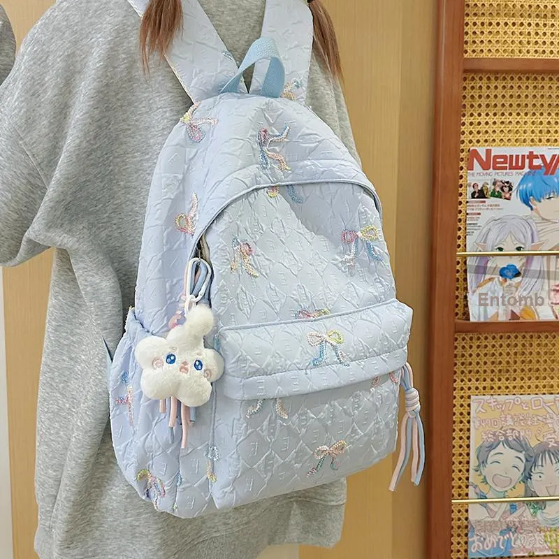 WICKBUEN Nylon Backpack Regular Unisex White/Black/Purple/Blue-14
