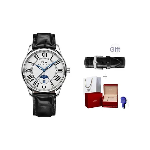 I W CARNIVAL HWGUOJI Автоматический механический механизм Часы Мужские Белый циферблат