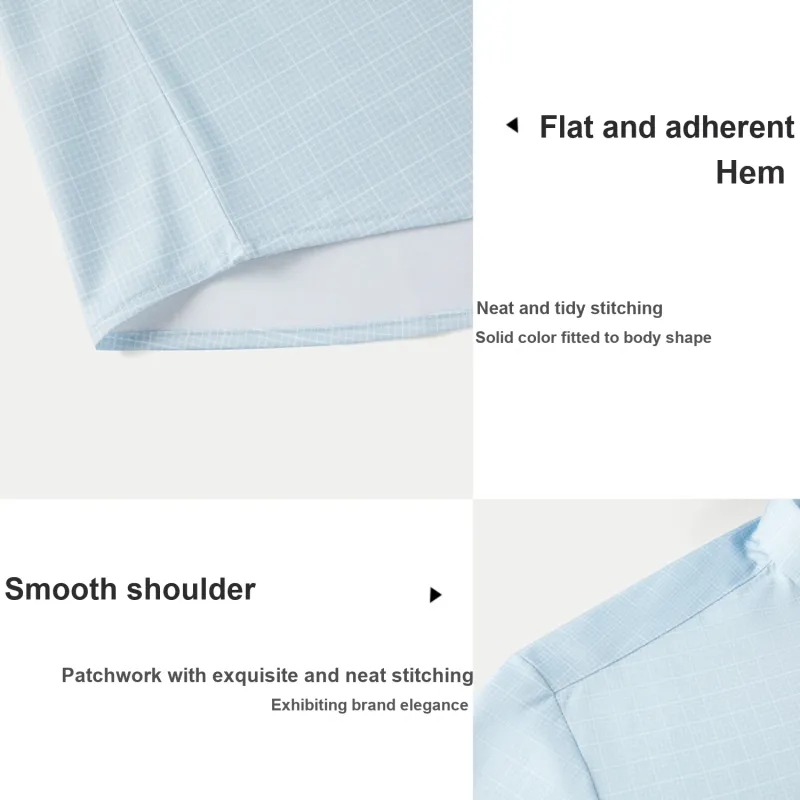 HLA Shirts Men Cooling Moisture Absorption Quick Dry, Easy To Maintain Light Blue 27-5