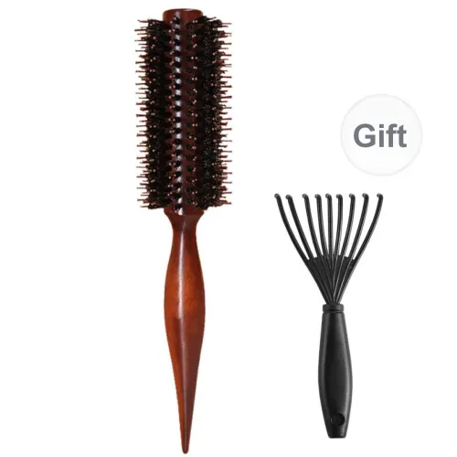 LMLTOP Home Use Styling Fluffiness Pig Bristle Curling Comb Round Tip Curling Comb Practical Comb