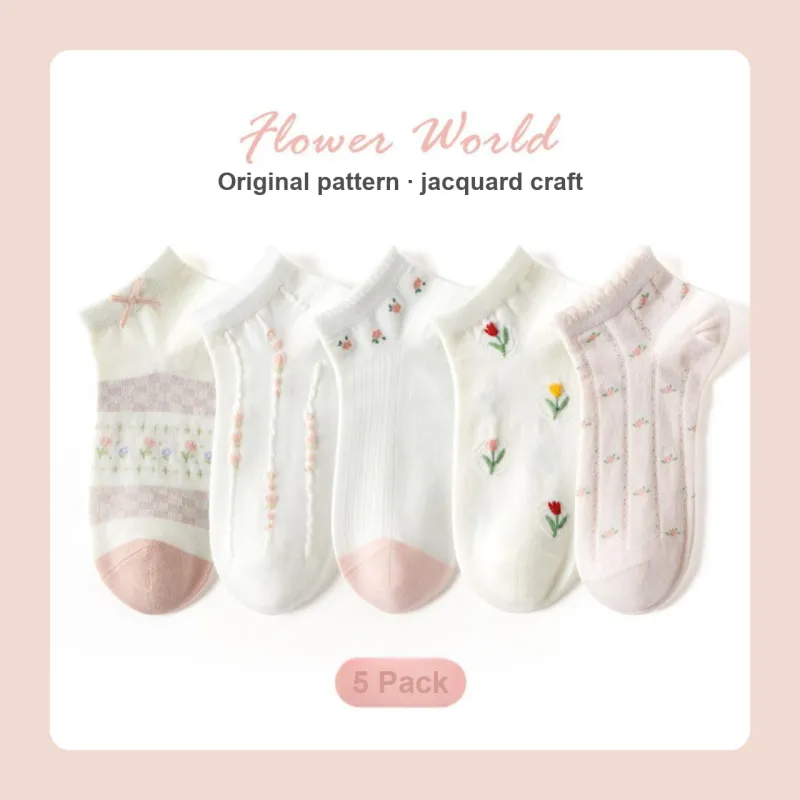 Caramella No Show Socks Women's 5 Pack-37