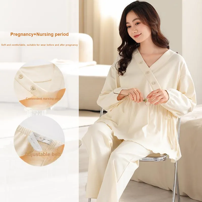 XIAFENYAN Pajama Set Women's Apricot-1