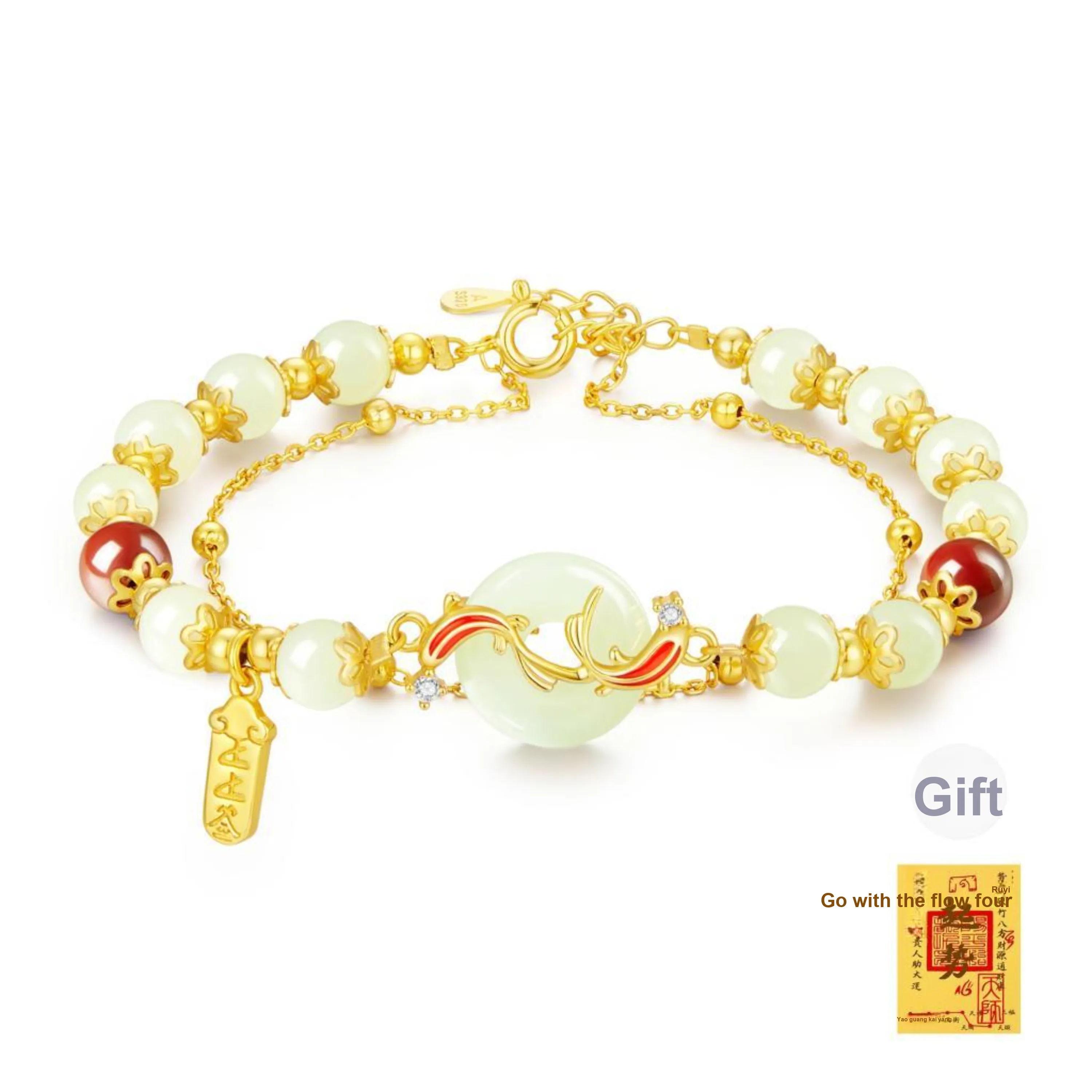 Central Fashion Hetian Jade Bracelets Green Jade Women's