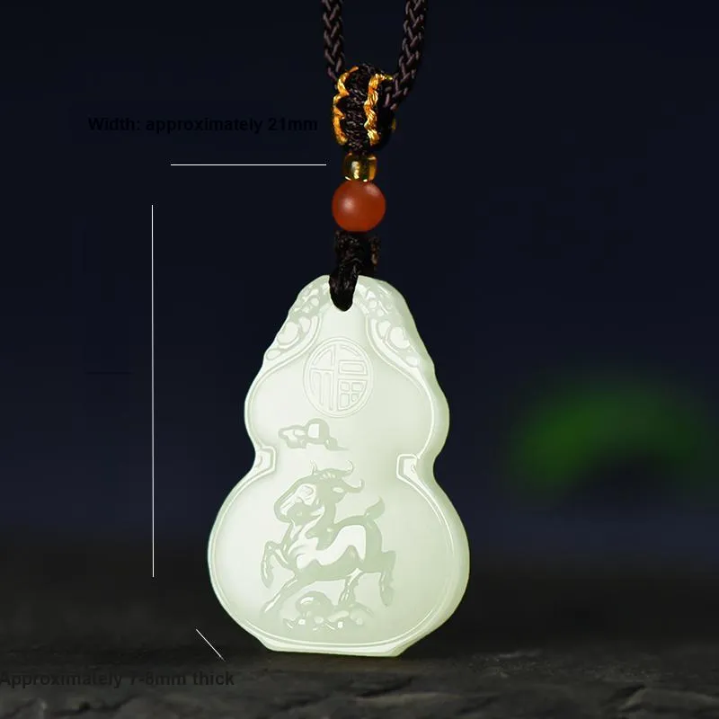 KUNYUYAO Hetian Jade Pendants White Jade Unisex-48