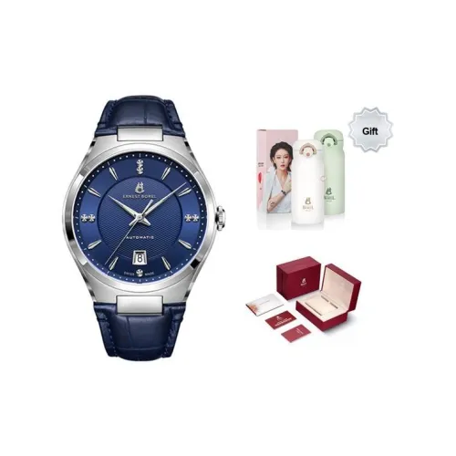 ERNEST BOREL Автоматический Механический Механизм Мужские Часы Jules 40 мм Синий