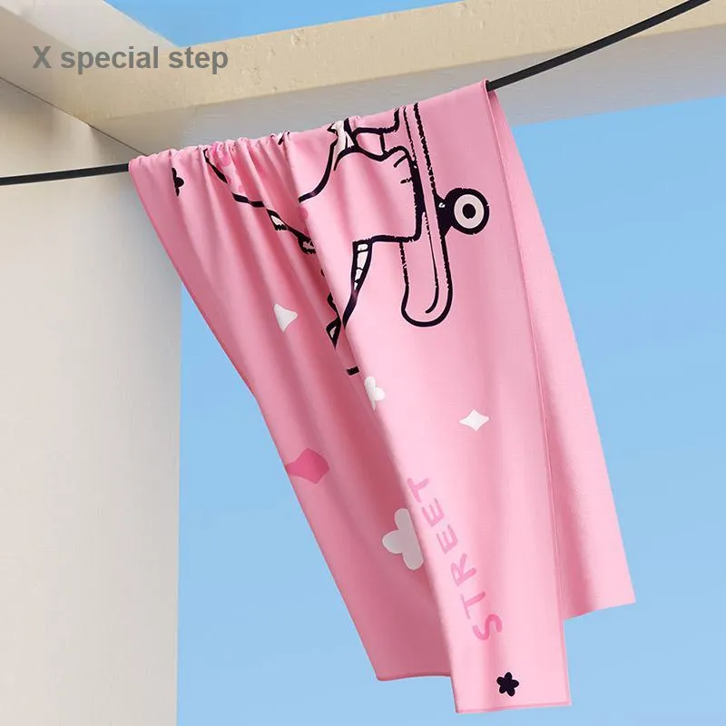XTEP Pink Dinosaur Cartoon Bath Towels, Quick Dry And Absorbent Kids'-5