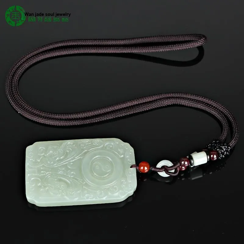 WANYUHUN Hetian Jade Pendants White Jade Unisex-3