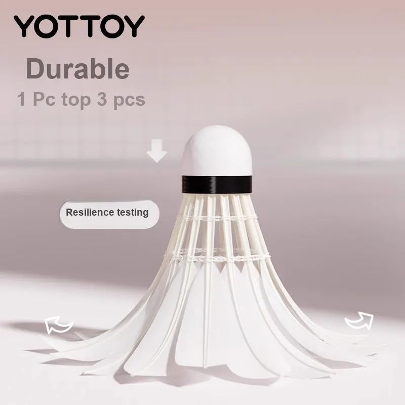 YOTTOY Goose Feather Shuttlecock 3 Pack Goose Feather Shuttlecocks-3