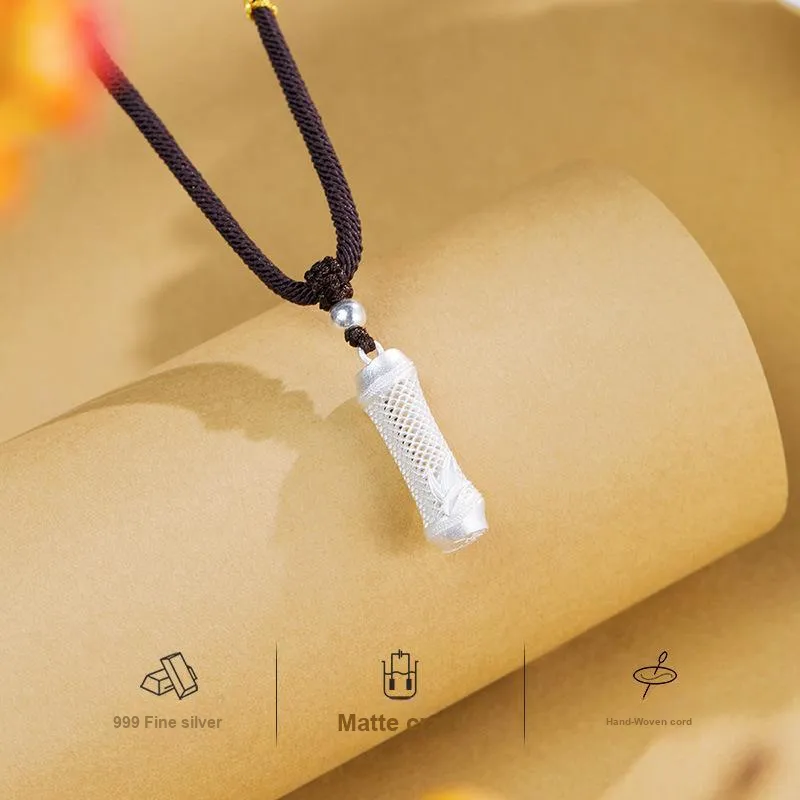 DVNRR S 999 Fine Silver Foot Silver Pendants Unisex-2