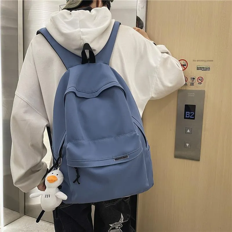 Travel Nylon Backpack Unisex Black/White/Blue/Pink-21